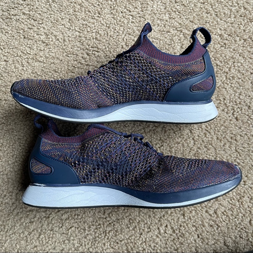 Nike Air Zoom Mariah Flyknit Racer Sz 9 In College Navy Bordeaux - Picture 7 of 11